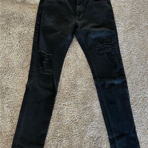 Men's Black Distressed Jeans
